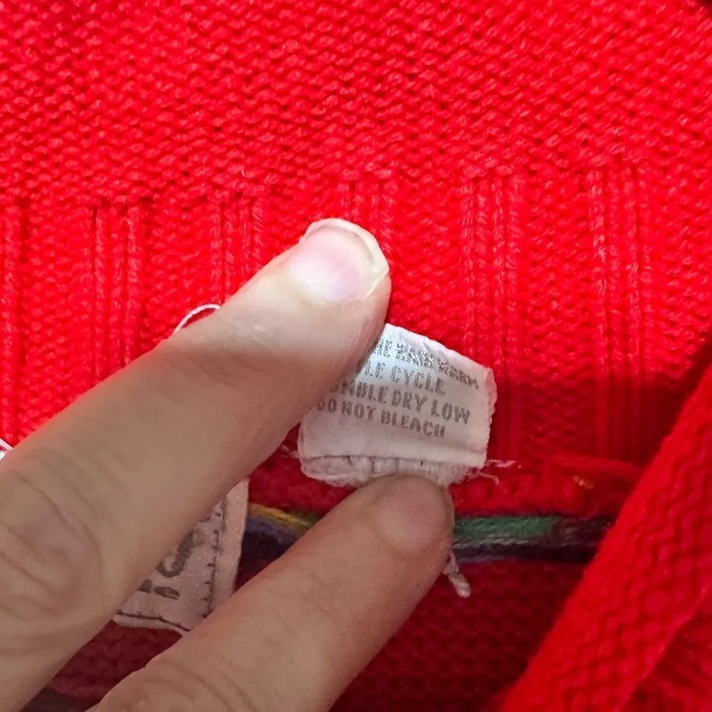 Authentic Vintage Red Sweater Dress Christmas Large/XL - Image 7