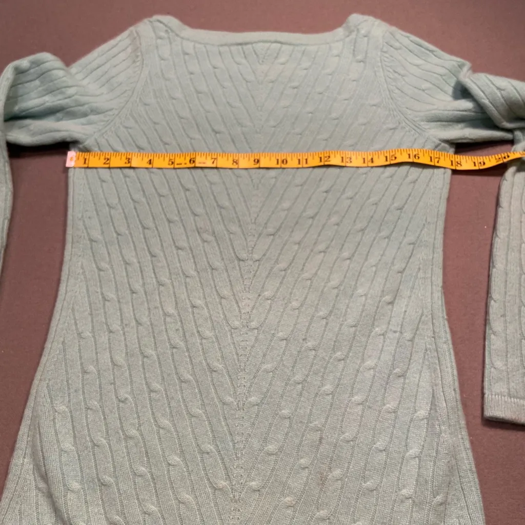 Saks Fifth Ave Cashmere Sweater,‎ Boatneck, cable knit, long sleeve,SZ M - Image 4