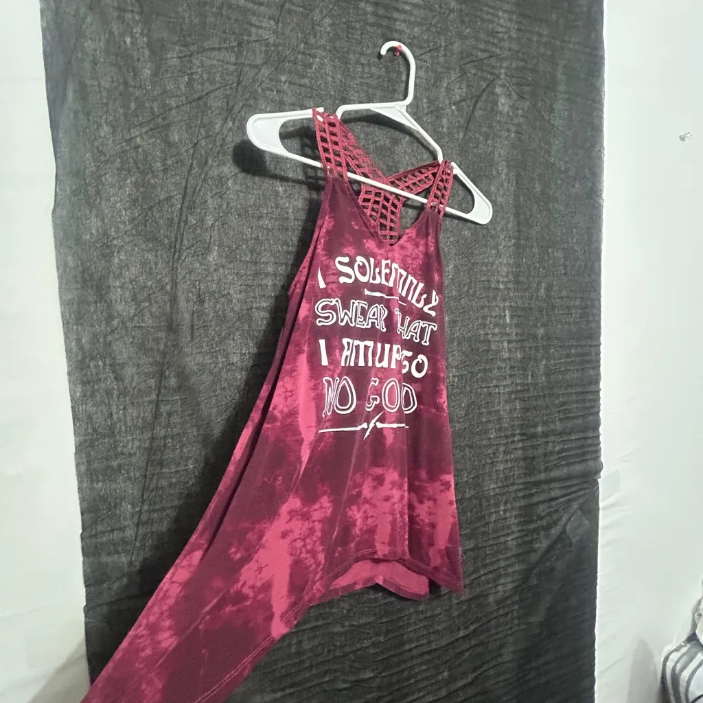 Harry Potter Juniors XS Burgundy Tie Dye Racerback Tank(A271) - Image 4