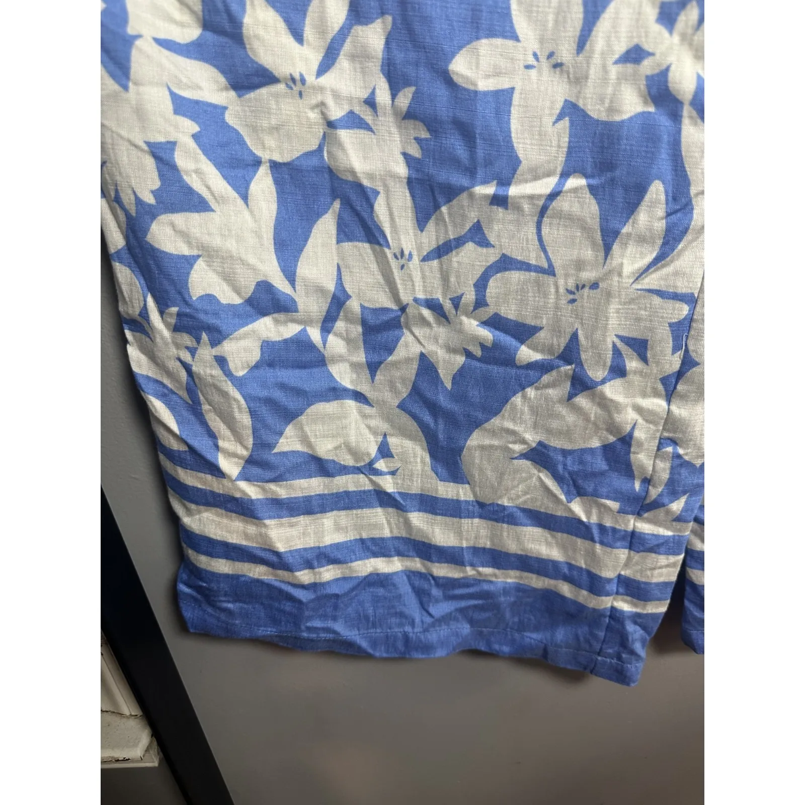 LILI SIDINIO MOLLY BRACKEN WIDE LEG BLUE WHITE PLEATED HIGH RISE PANTS NWOT‎ XS - Image 8