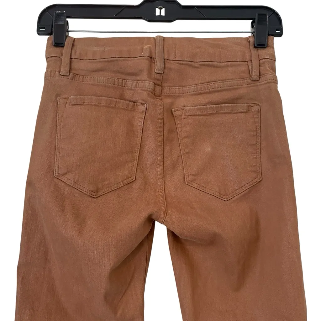 FRAME Le Crop Coated Mini Boot Latte Step Hem, Sz 25 - Image 7