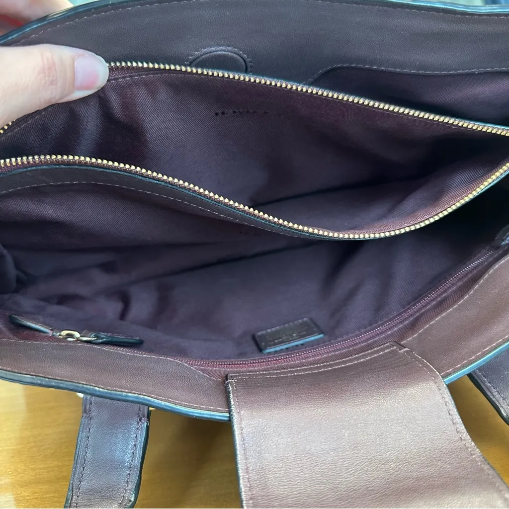 Coach Women's Swagger Carryall‎ Pebble Leather Satchel Bag Oxblood Maroon - Image 12