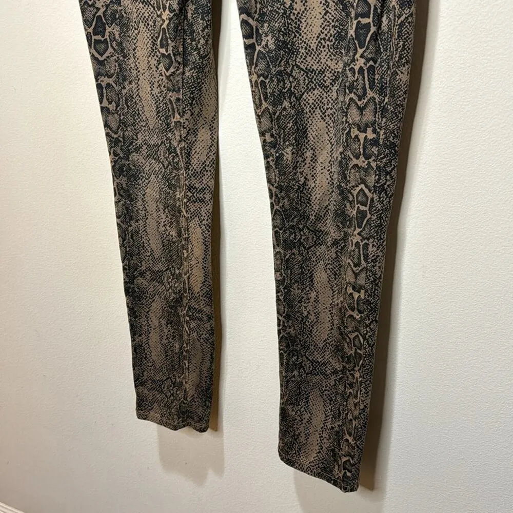 Seven7 Brown Snakeprint Skinny Stretch Jeans Size 4 - Image 4