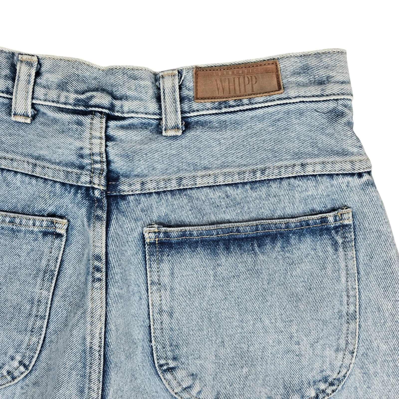 Vintage‎ 1980s High Waist Acid Washed Denim Jeans by Authentic Whipp Size 11/12 Blue - Image 4