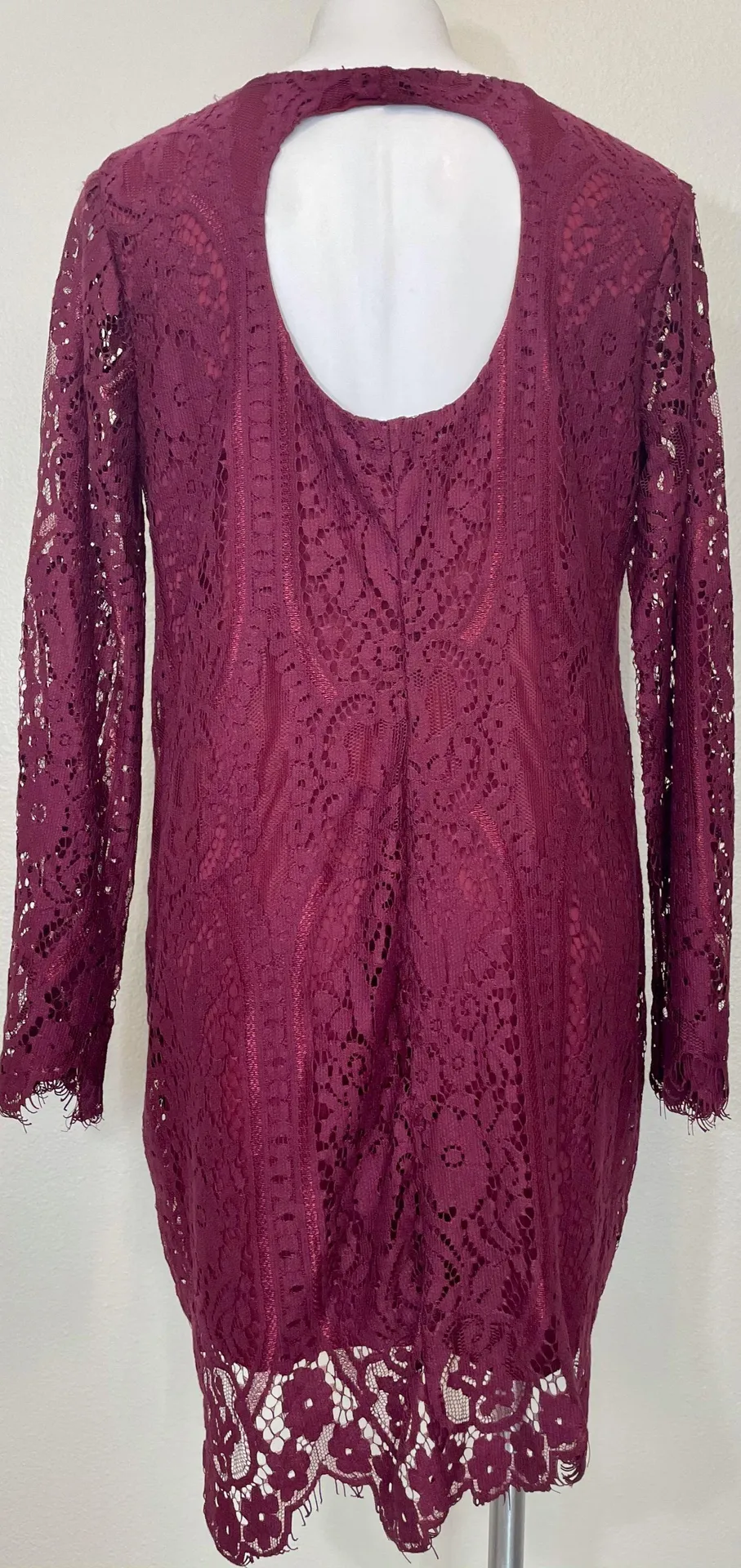 Francescas Burgundy Carson Lace Shift Dress NWT! - Image 5