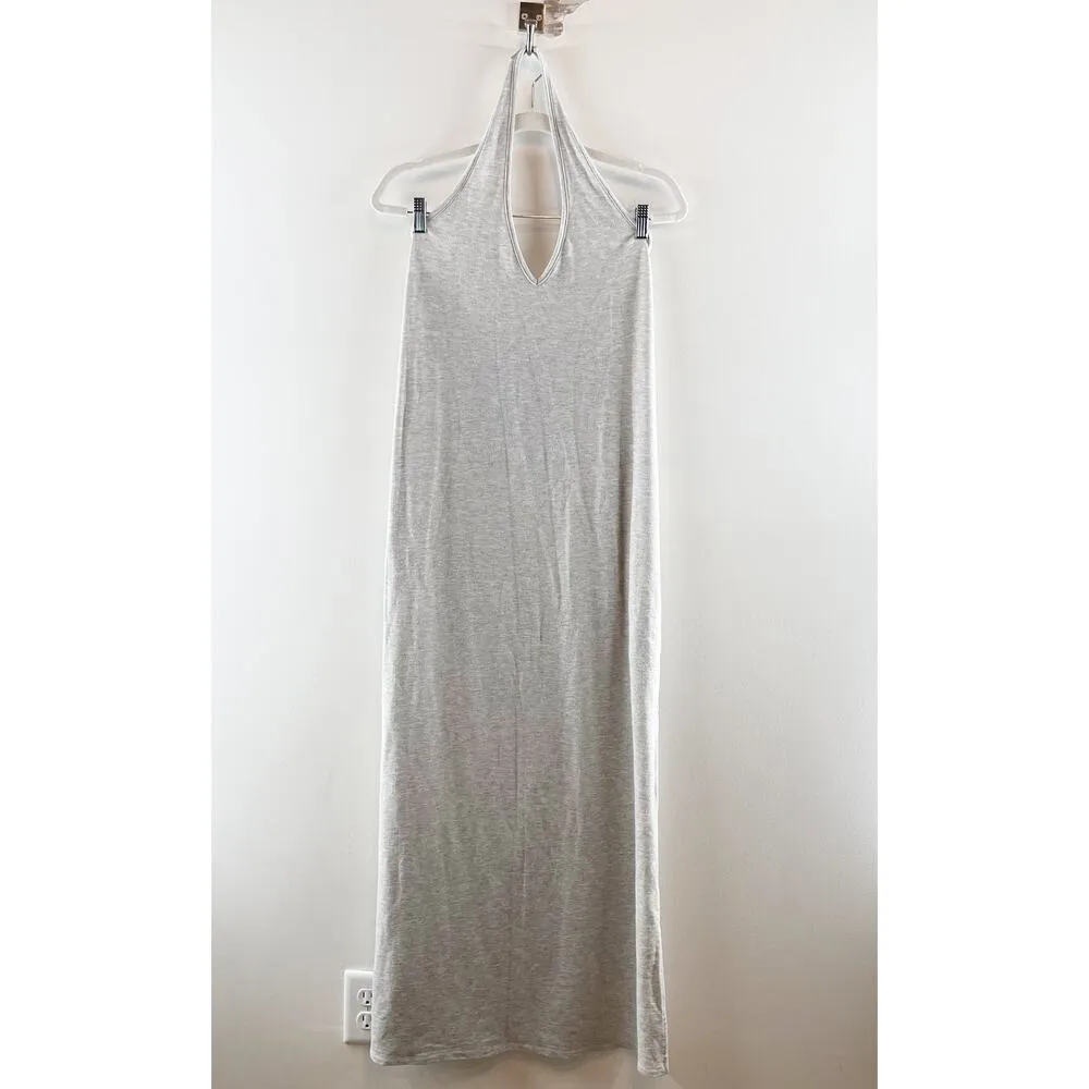Saturday Sunday Anthropologie Halter Maxi Slip Dress Heather Gray Medium - Image 5