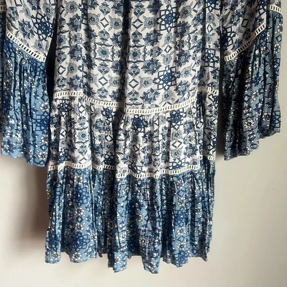 MISS JUNE BLUE FLORAL MINI DRESS Blue Size undefined - Image 11