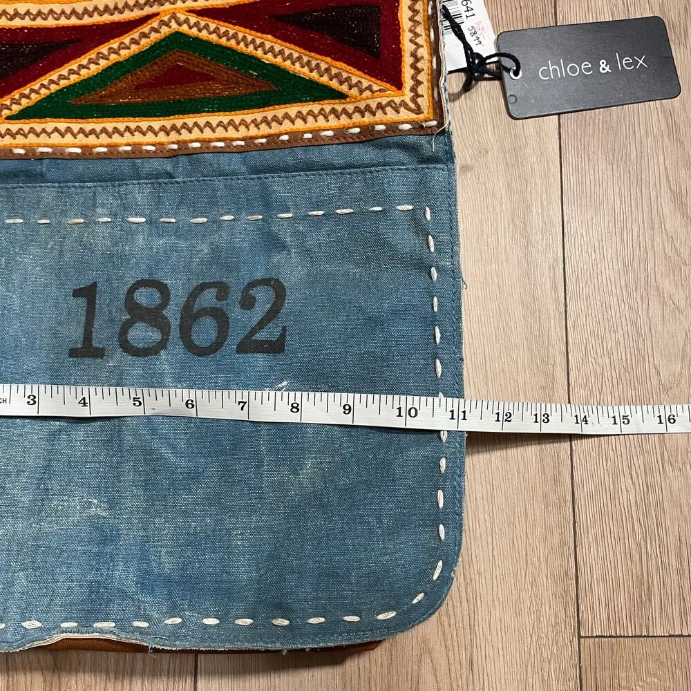 Chloe & Lex Jean 1862 Crossbody Bag Cotton New - Image 6