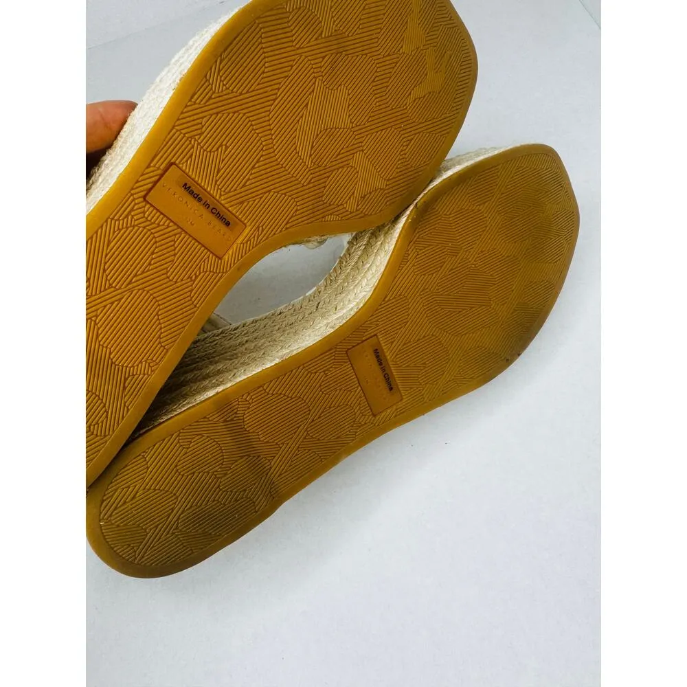 VERONICA BEARD White 101mm Ravina Coconut Leather Platform Wedge sz 12m - Image 8