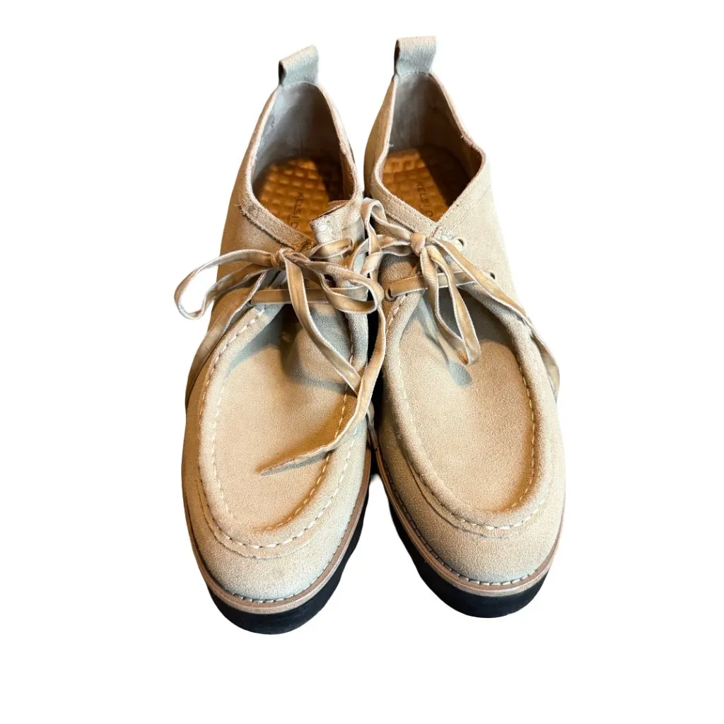 Kelsi Dagger Brooklyn Olga Lug Loafer Heels Beige Platform Booties Shoes Size 10 - Image 4