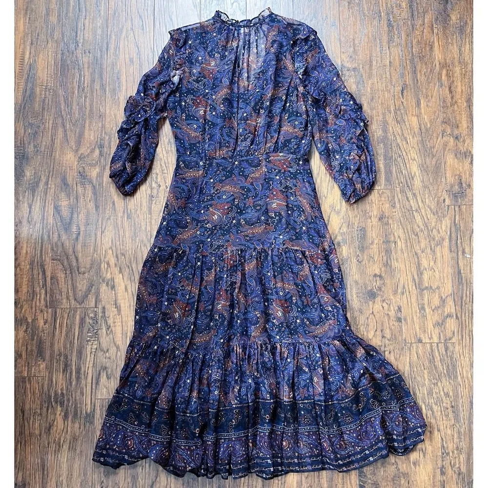 Veronica Beard • Sabina Vintage-Print Dress silk chiffon paisley midi - Image 15