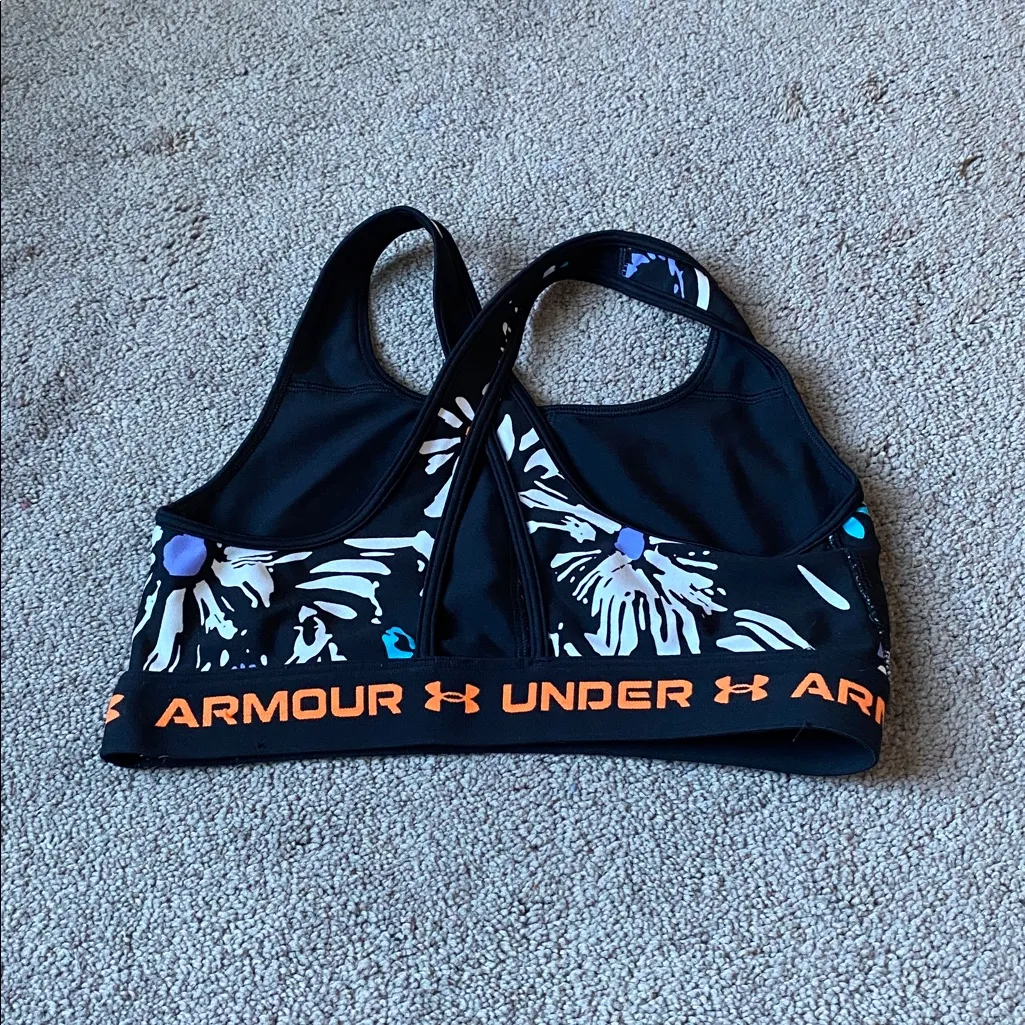 Under Armour Black Multicolor Compression Sports Bra SIZE M - Image 3