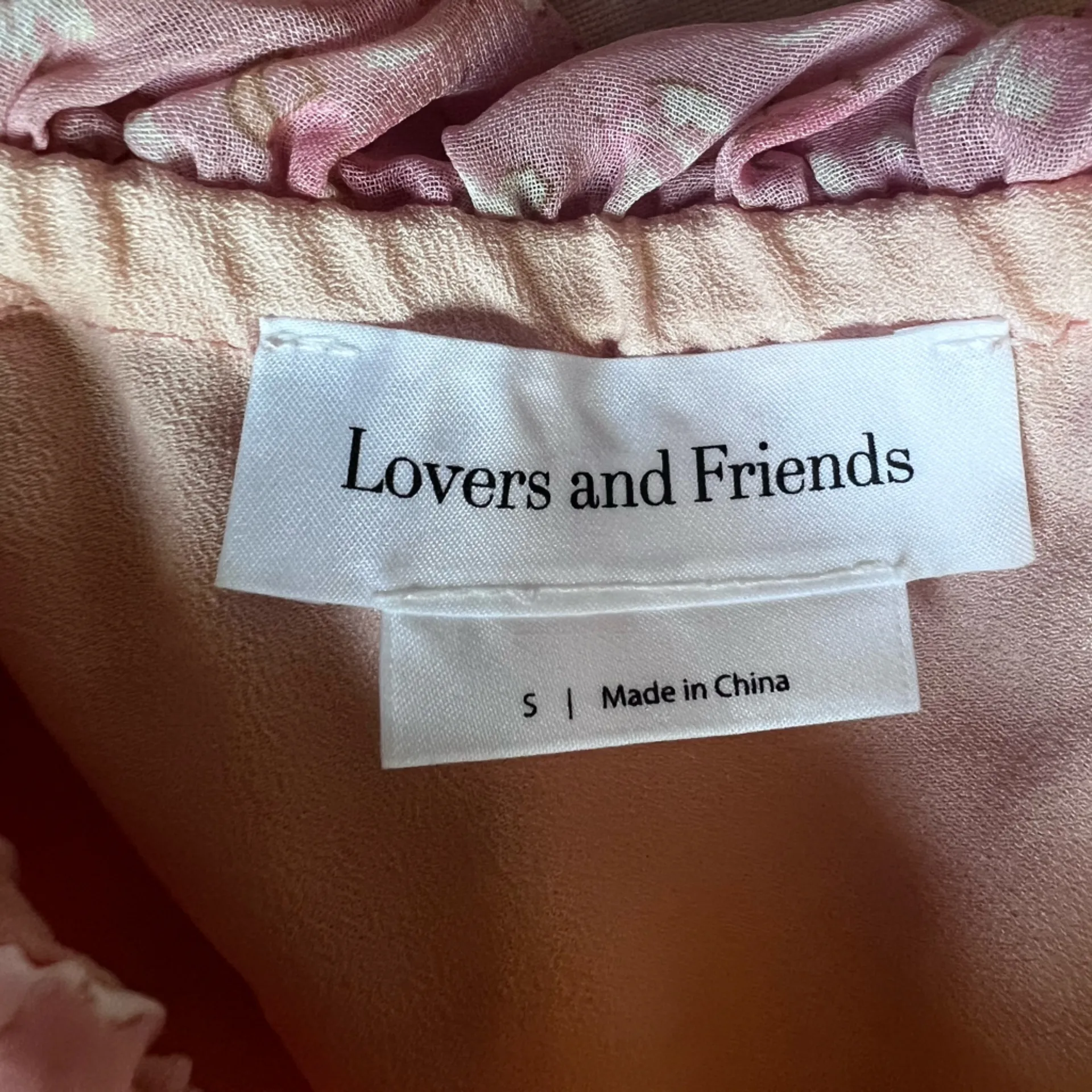 Lovers + Friends Juliette Pink Floral Ruffle One Shoulder Top Cottagecore -Small - Image 7