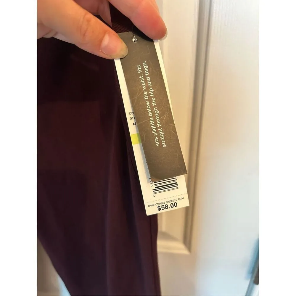 Raffaella burgundy dress pants size 4 petite work pants office wear stylish NWT - Image 3