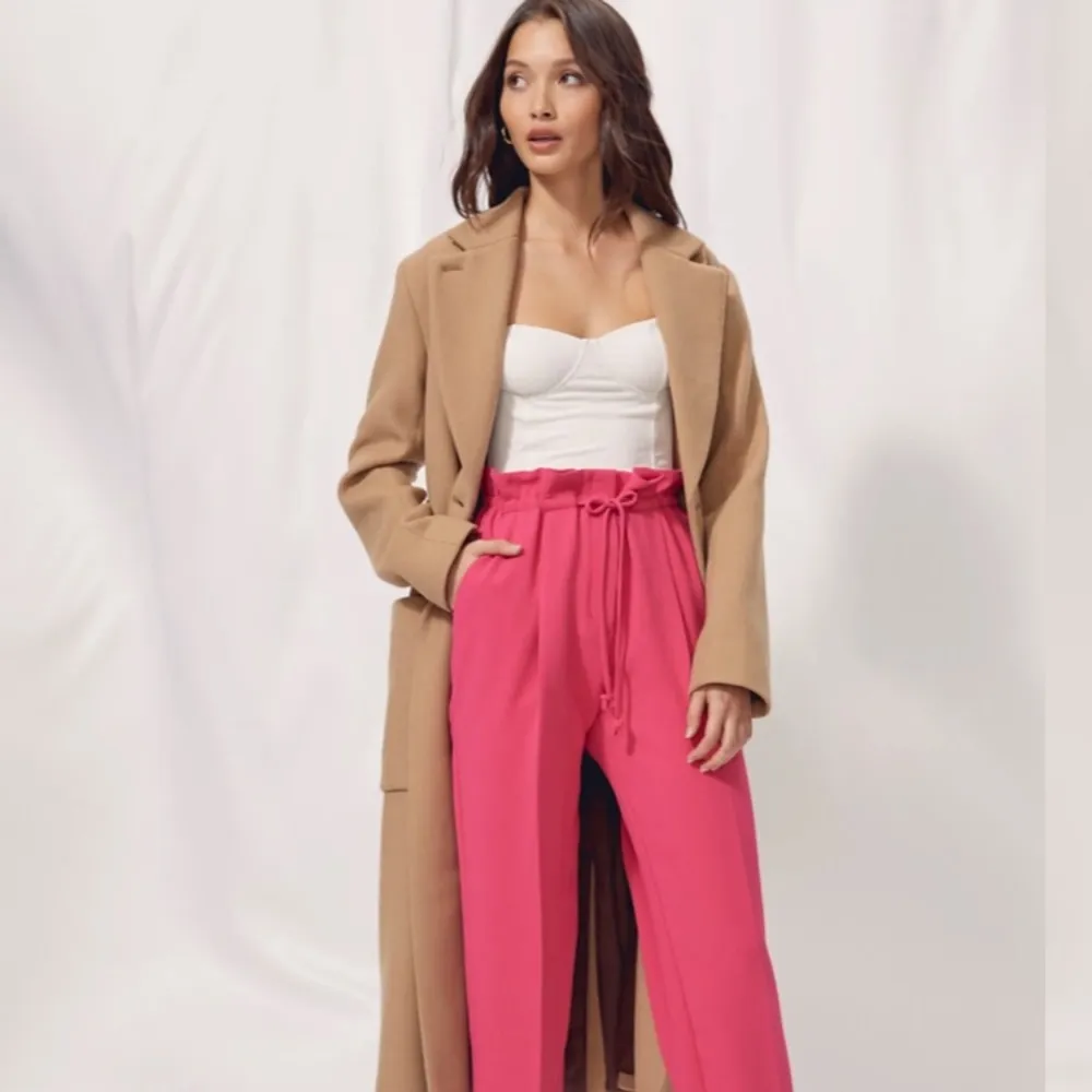 Aritzia NWT Wilfred draw string paper bag Alto pants sz M in fuchsia - Image 9