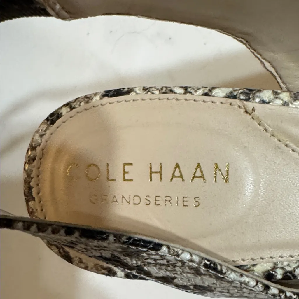 Cole Haan Grand Series Women's Black and White Snakeskin Heels Size 7 - Image 2