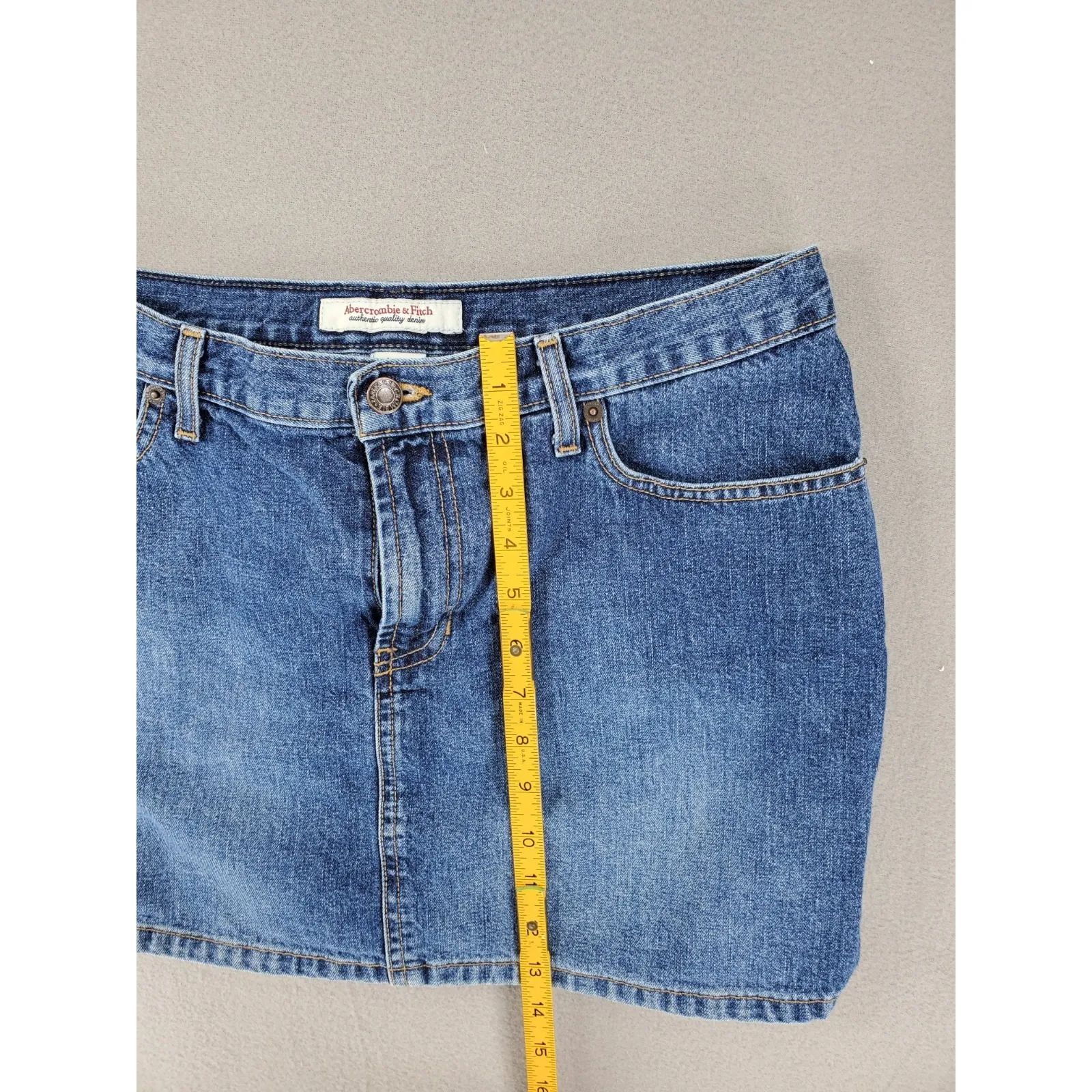 Abercrombie & Fitch Women's Blue Jean Denim Mini Skirt Size 10 100% Cotton USA - Image 5