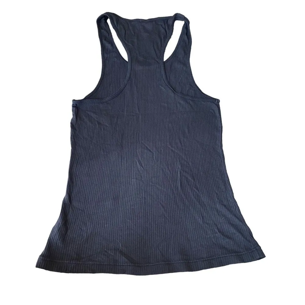 James Perse Womens Size L Ribbed Racerback Tank Charcoal Gray 100% Cotton‎ Basic - Image 8