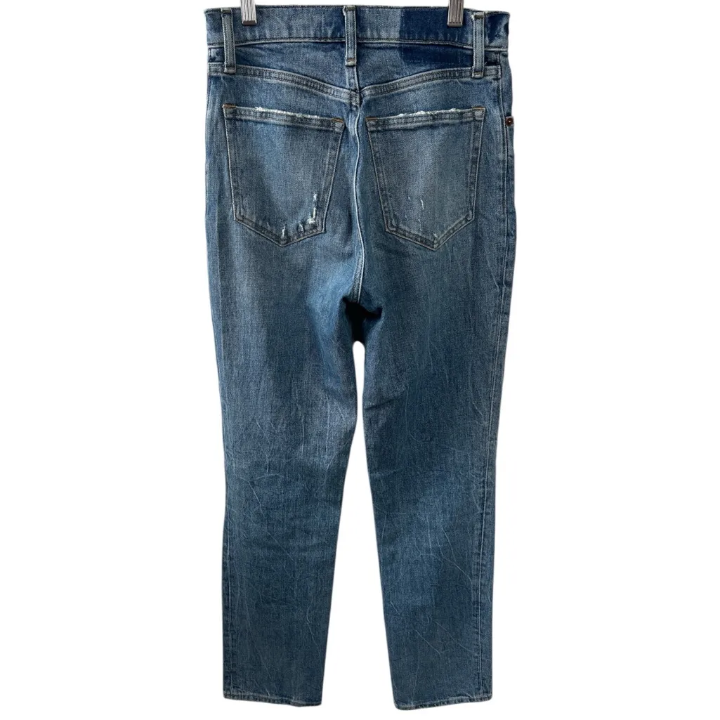 Abercrombie Ultra High Rise 90s Straight Jean in Medium Wash Size 26 Gently Used - Image 5