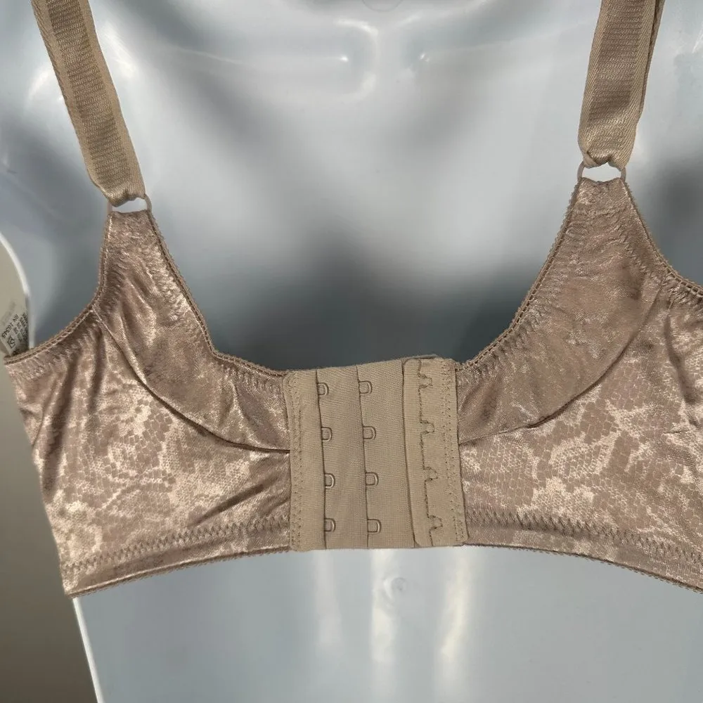 Vintage Cabernet 34DD Bra 2321 Satin Beige Double Knot Animal Print Size undefined - Image 12