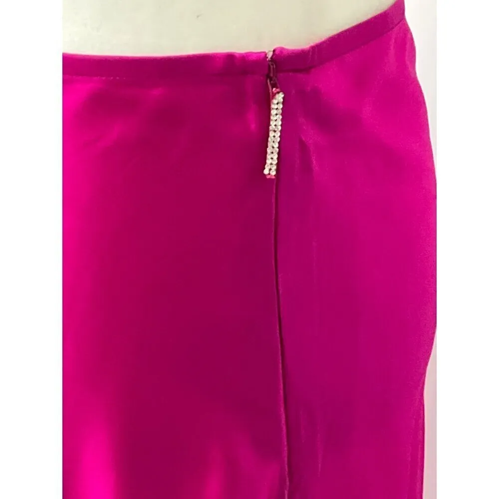 Nue Studio Laetitia Skirt in Fuchsia Pink Small New Womens Satin Midi - Image 8