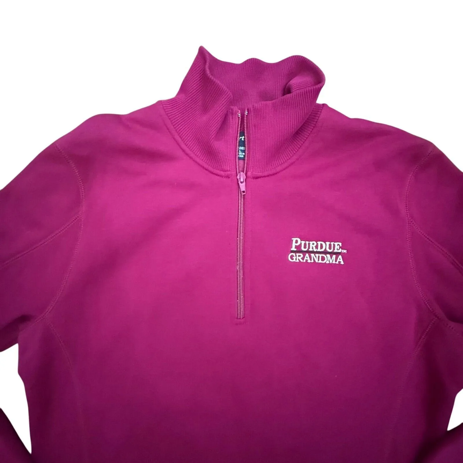 Sport Tek Purdue Grandma Quarter Zip Pullover Sweatshirt Ladies LARGE - Image 2