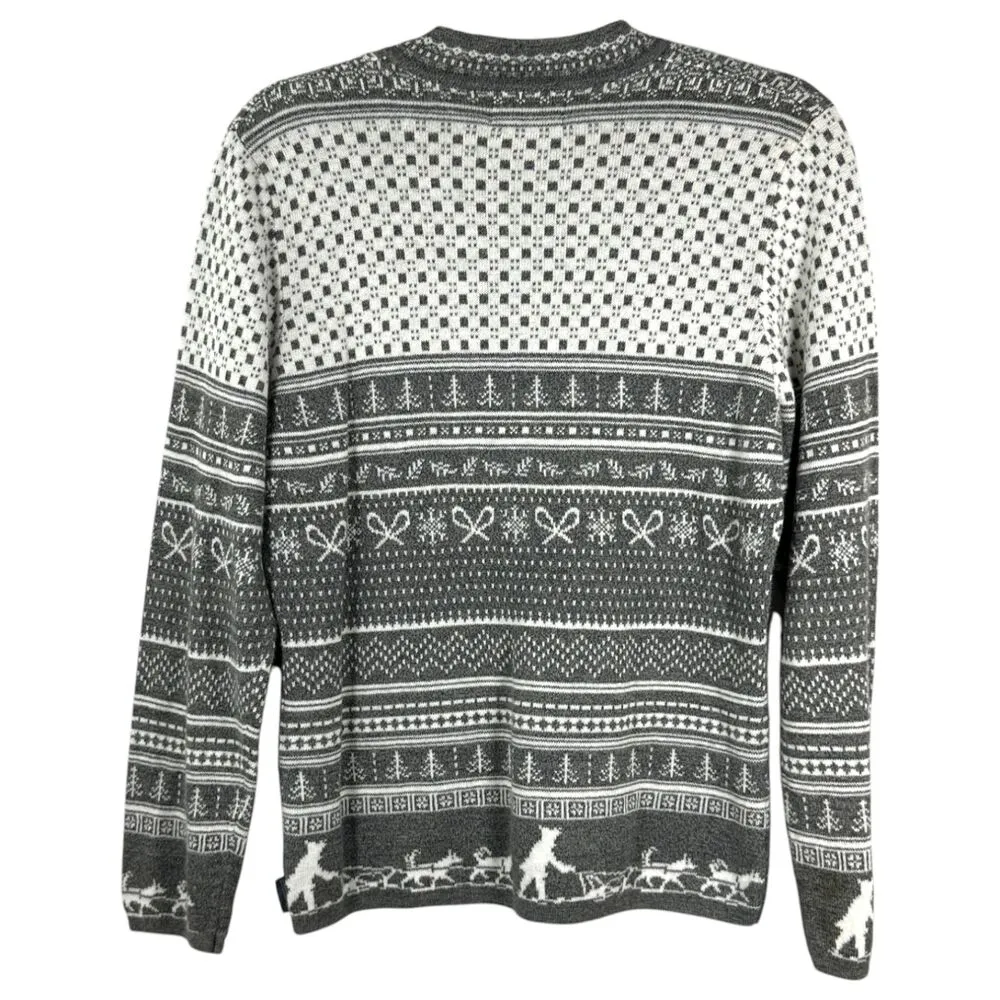 Woolrich Grey White Holiday Winter Snow Sweater Women's Size Medium - Image 4
