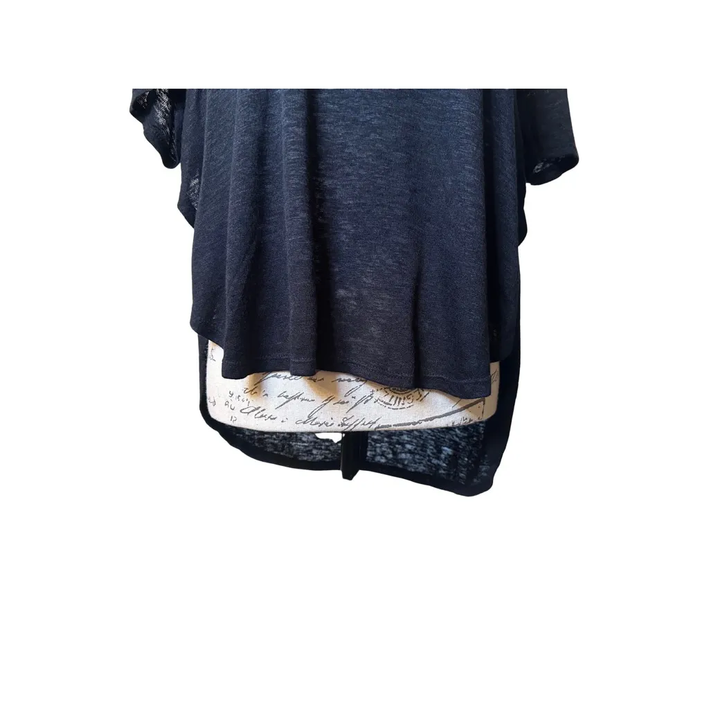 Melrose and Market Size Large Black Sheer Scoop neck Short Sleeve Shirt - Image 3