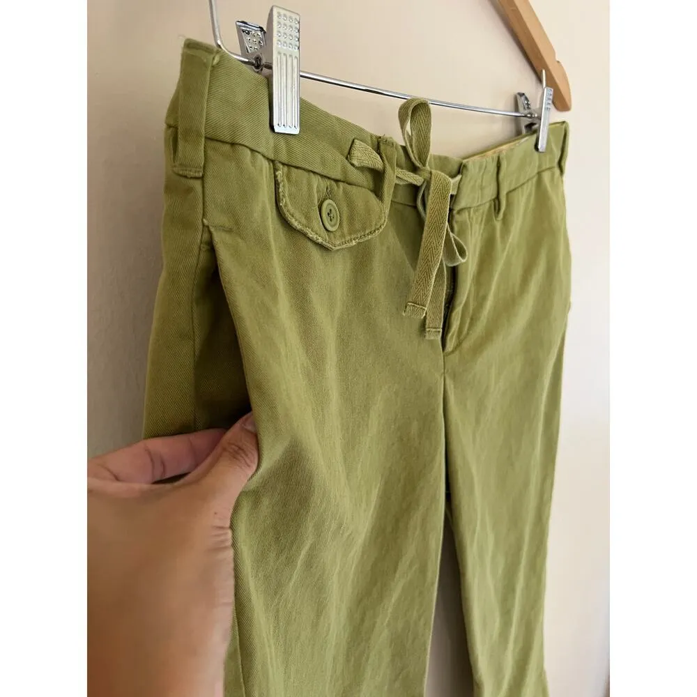 Joie Chino Capri Pants 100% Cotton Back Slits in Olive Green Size 30 - Image 5