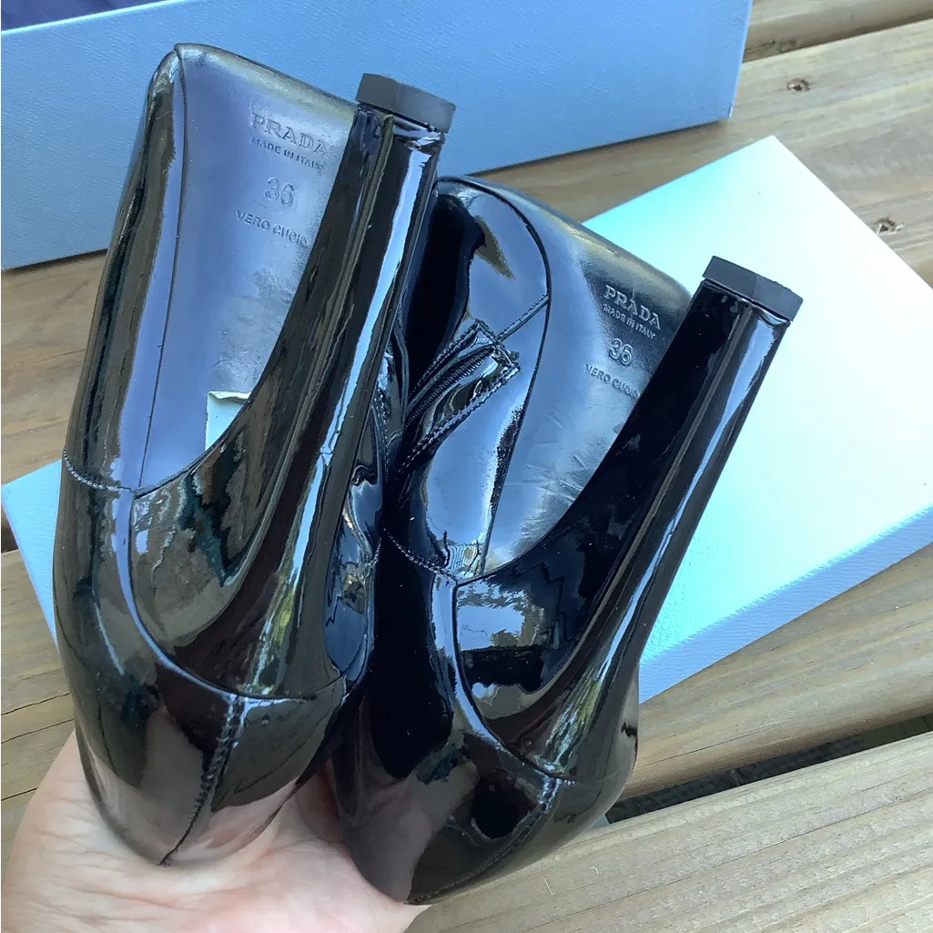 Cute PRADA patent leather booties 🖤🖤 - Image 10