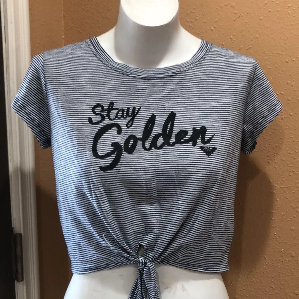Roxy stay golden striped crop top - Image 2