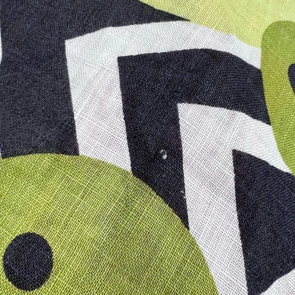 Dressbarn Women's Floral Geometric Skirt Linen Knee Length Green Black Size 8 me - Image 4