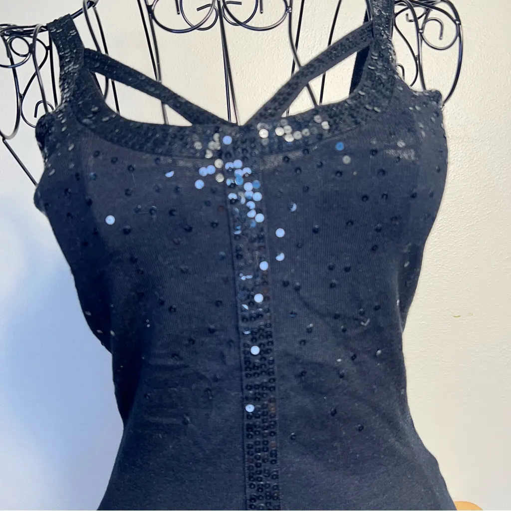 Silk Sequins Shiny Cutouts Hollow Strappy Crisscross sexy Vintage Y2k knit Rave - Image 6