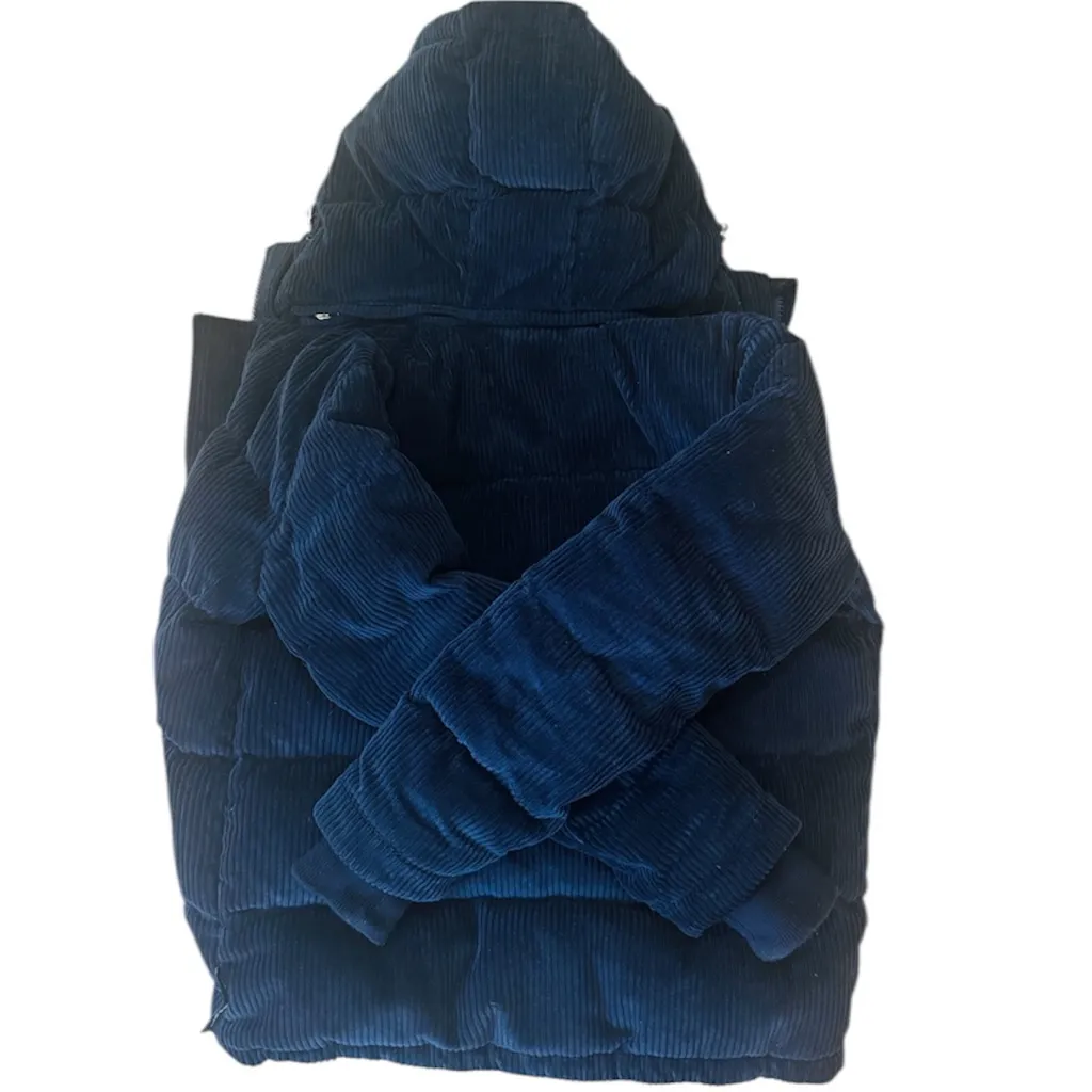 Aritzia corduroy Super Puff in  dark navy - Image 5