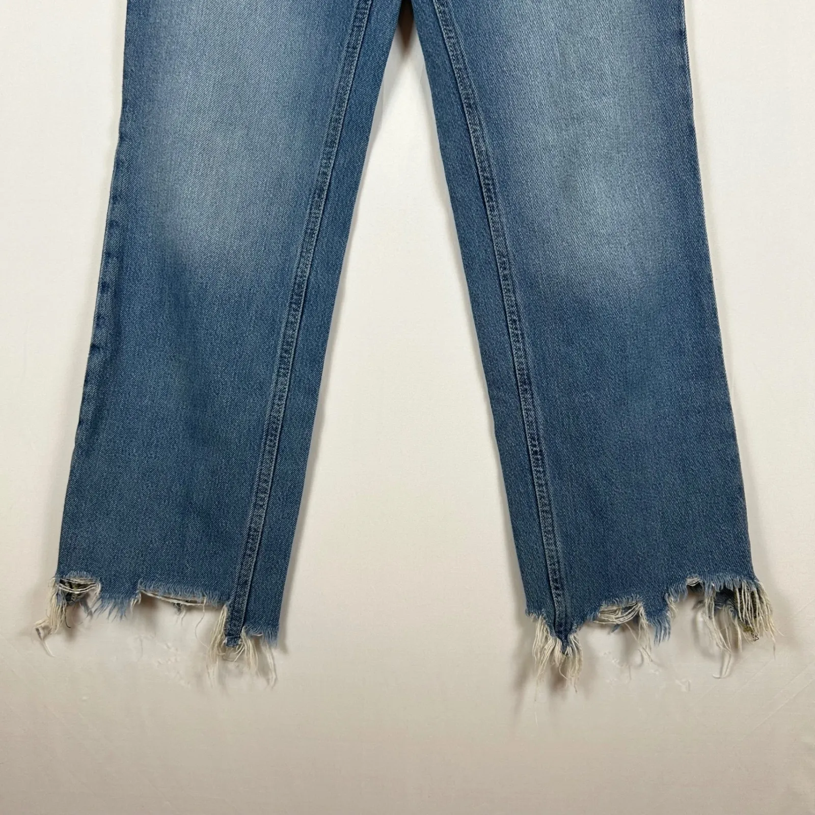 We The Free‎ Maggie Button Fly Denim Cropped Jeans Womens Size 25 Frayed Hem - Image 11