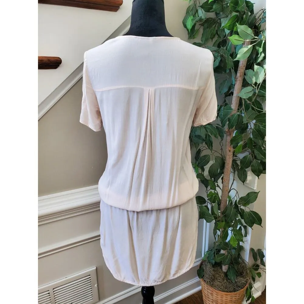 H&M Women's White Viscose Short Sleeve Round Neck Pullover Casual Shirt Size 6 - Image 7