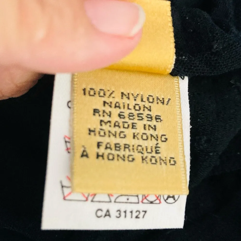 Vintage 90s gold label Donna Karan Signature sheer beaded long sleeved top. Med - Image 10