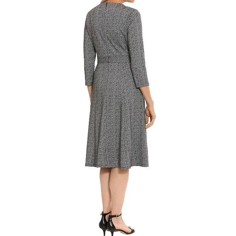 LONDON TIMES Jewel Neck 3/4-Sleeve Midi Dress Size 14W New with Tag T7077W - Image 2