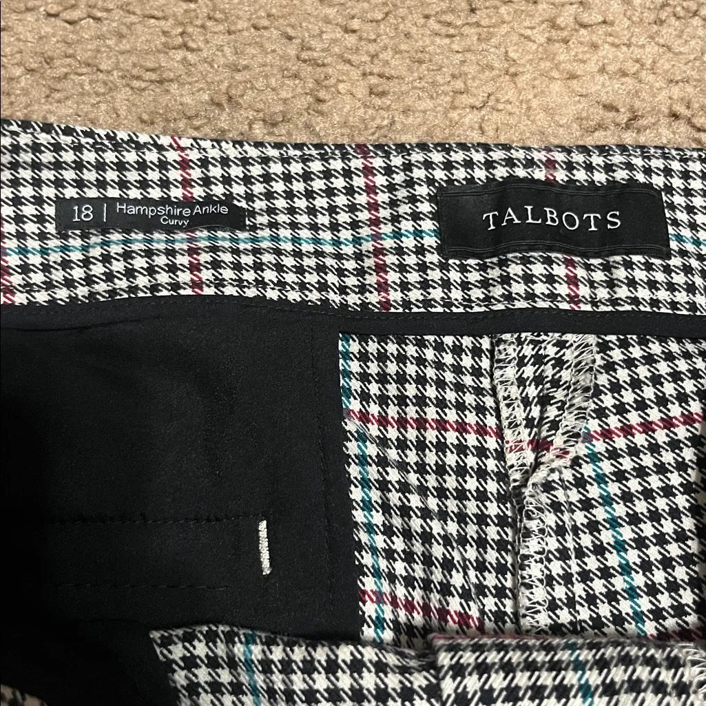 Talbots Hampshire Ankle Curvy Trouser Pant Houndstooth 18 - Image 8