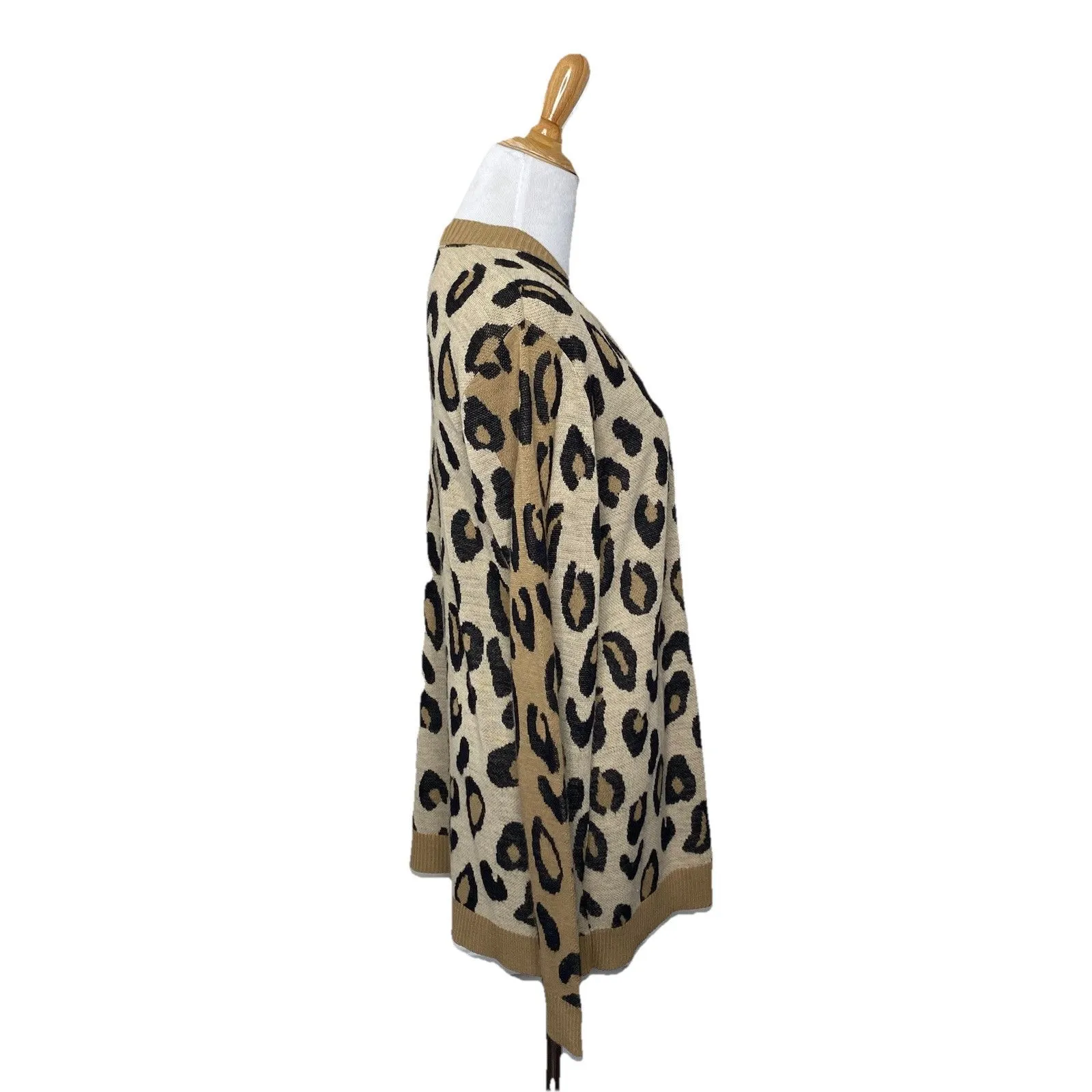 APT. 9 Leopard Print  Long Sleeve Open Front Cozy Cardigan Size Large Womens - Image 4
