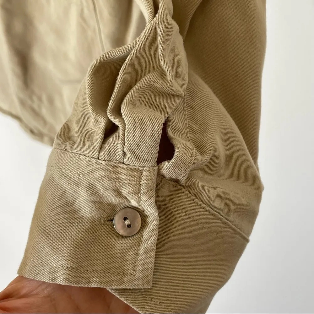 Soft Surroundings Tencel Olive Quarter Zip Pullover Size Medium - Image 3