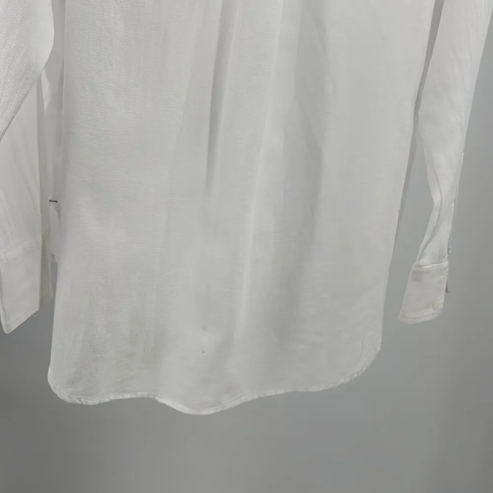 Sundance White cotton lightweight textured Button up Shirt Top xs casual minimal - Image 10