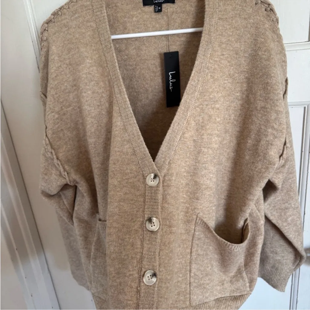 NWT Lulus tan cardigan size medium - Image 5