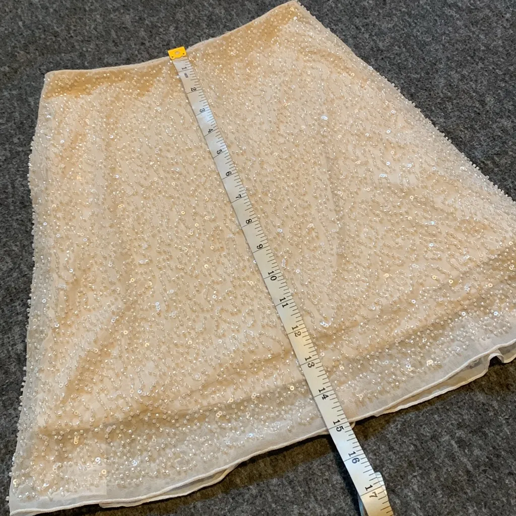 Oh Polly Crème Embroidered Mini Skirt - Image 5