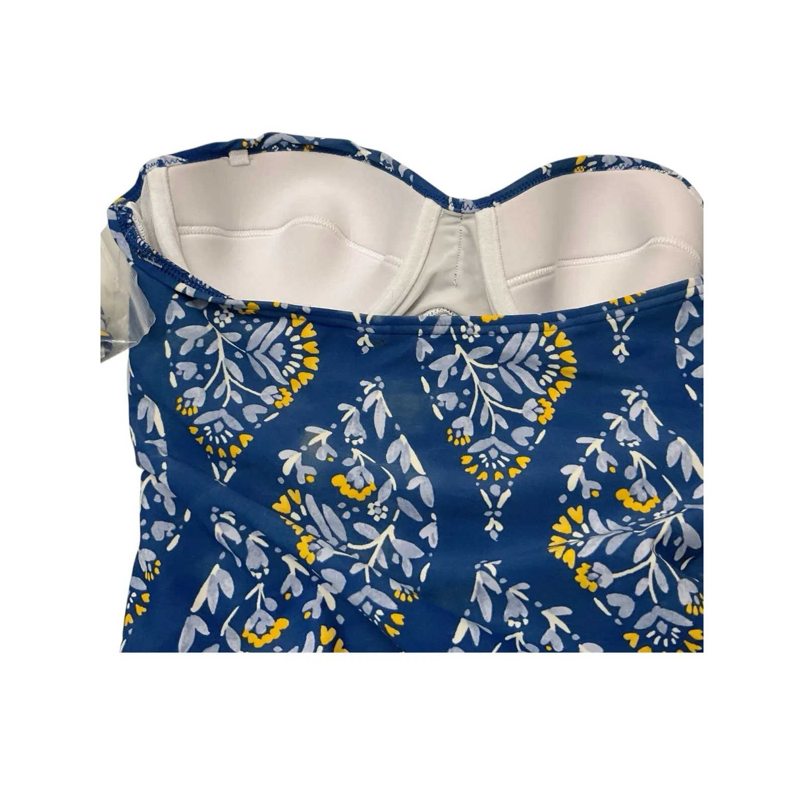 Ann Taylor Loft Beach‎ Women Swimsuit 2-Piece Blue  Floral Tankini Bikini Medium - Image 3