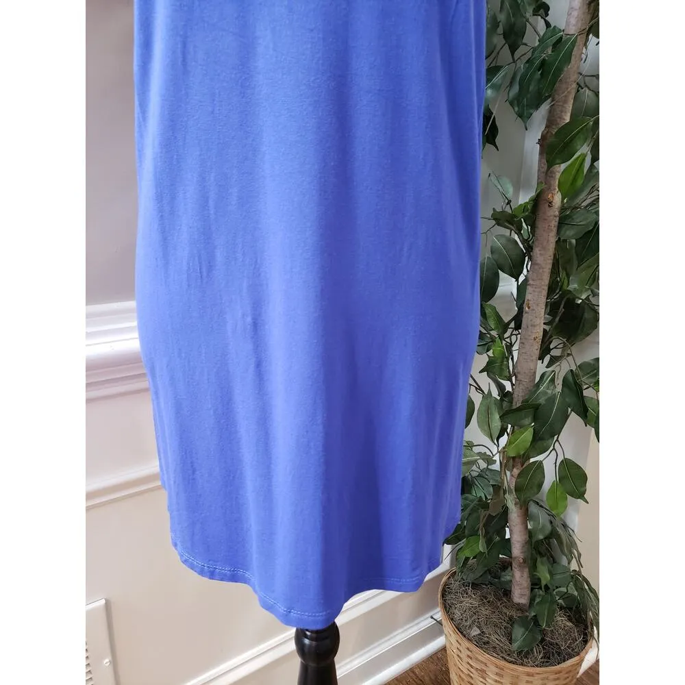 Avenue Top Blouse Women Size 22/24 Blue Solid Viscose Casual Short Sleeve V - Image 8