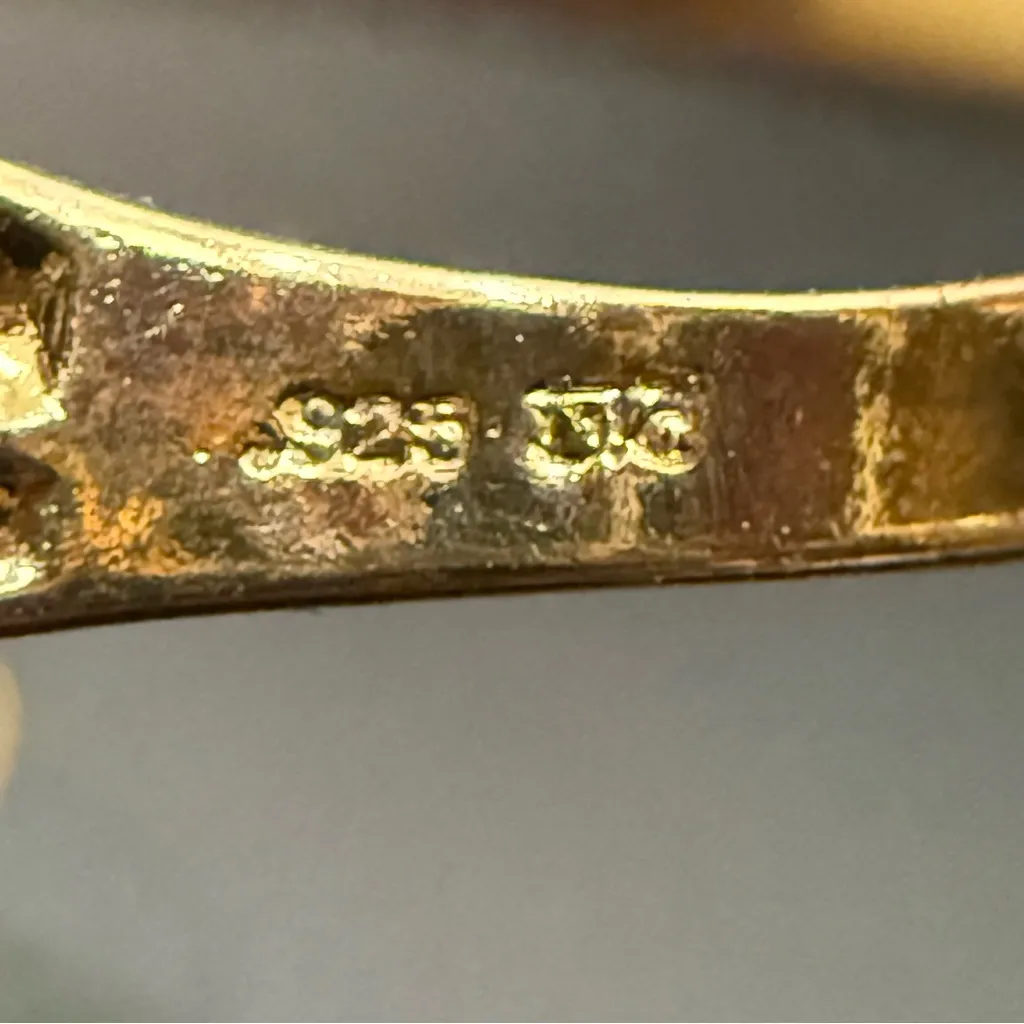 Vintage 925 Gold Over Sterling Silver Teardrop CZ Solitaire Women’s Ring Size 8 - Image 15