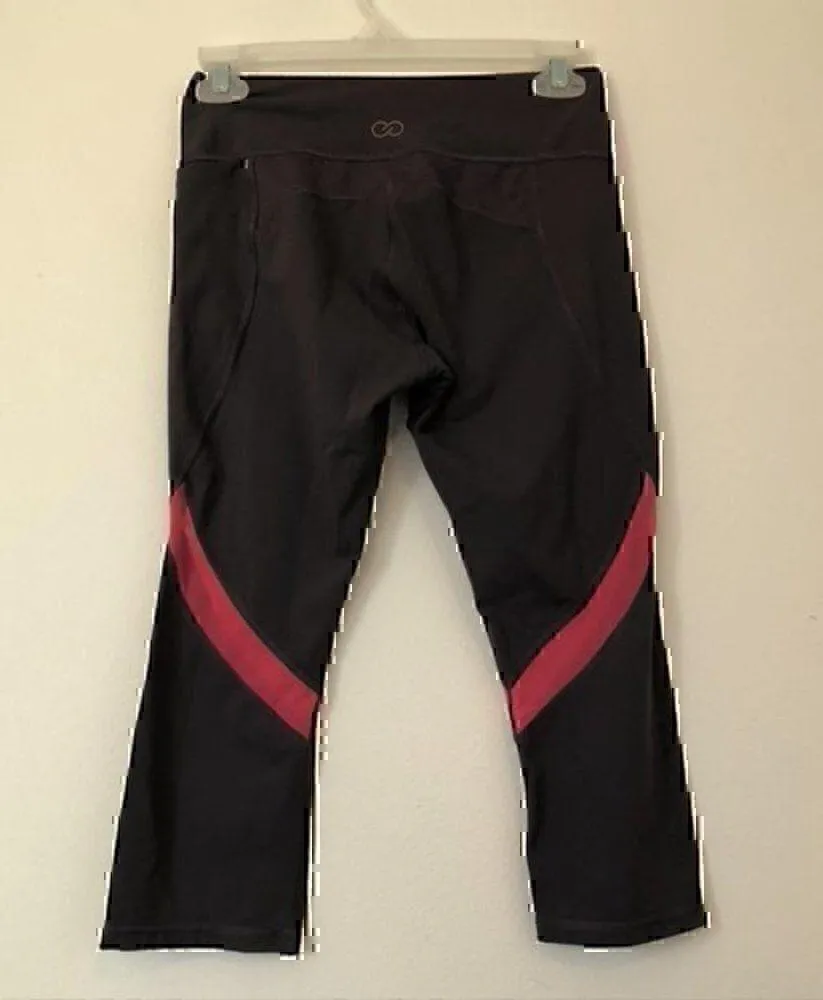 CALIA CARRIE UNDERWOOD Mid Rise Gray "Crop" Legging Pink Mesh Capri Active Small - Image 7