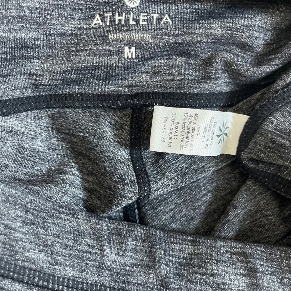 Athleta Excursion Hybrid Leggings Gray Ribbed Panels Jogger Style Size M - Image 4