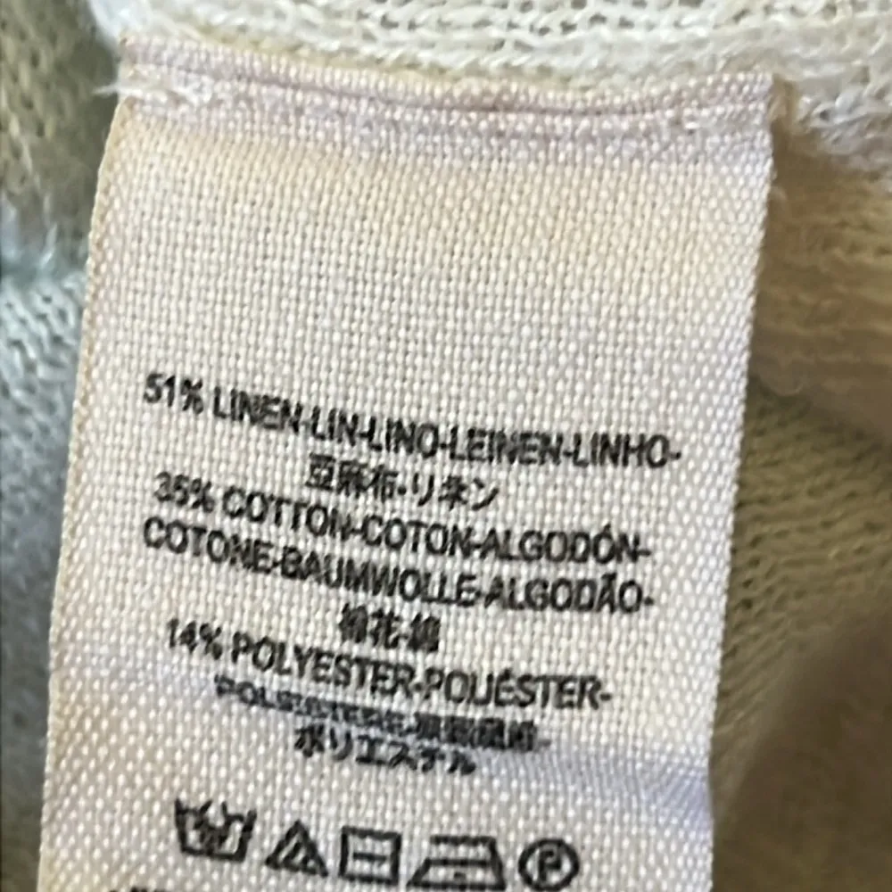 Free People Beach Linen Blend Gold Rush Striped Oversized Henley Knit Top SZ XS - Image 7